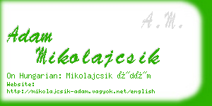 adam mikolajcsik business card